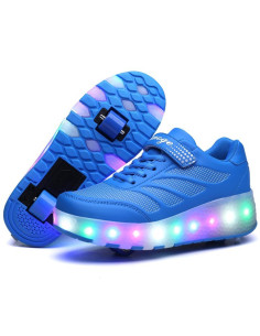 BUTOROLKI BUTY Z ROLKAMI ROLKI WROTKI LED - BLUE