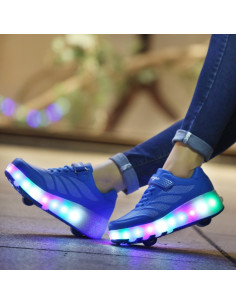 BUTOROLKI BUTY Z ROLKAMI ROLKI WROTKI LED - BLUE 2