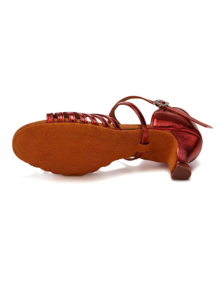 BUTY DO TAŃCA TANECZNE POŁYSKUJĄCE RED BORDO 5,5cm