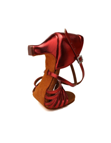 BUTY DO TAŃCA TANECZNE POŁYSKUJĄCE RED BORDO 5,5cm