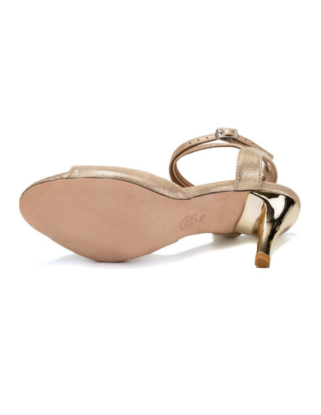 SKÓRZANE BUTY DO TAŃCA TANGO STYLOWE GOLD 7,5cm