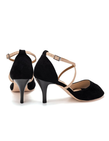 SKÓRZANE BUTY DO TAŃCA TANECZNE TANGO BLACK 7,5cm