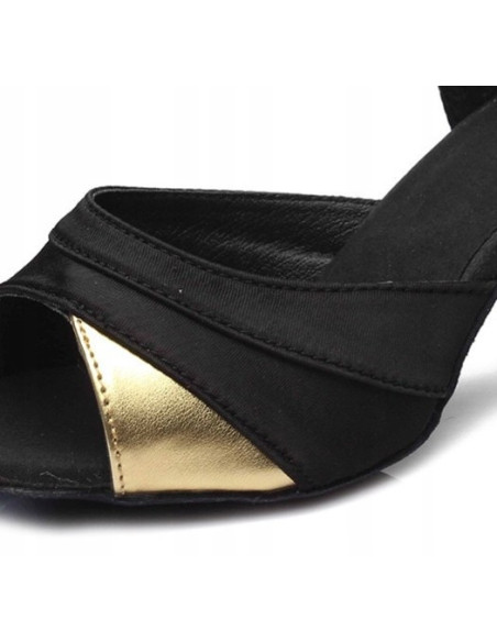 BUTY DO TAŃCA TOWARZYSKIEGO TANECZNE 7cm ZŁOTE