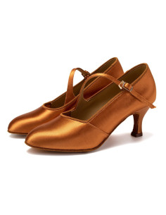 BUTY DO TAŃCA STANDARDU DELIKATNE BRĄZOWE 6,5cm