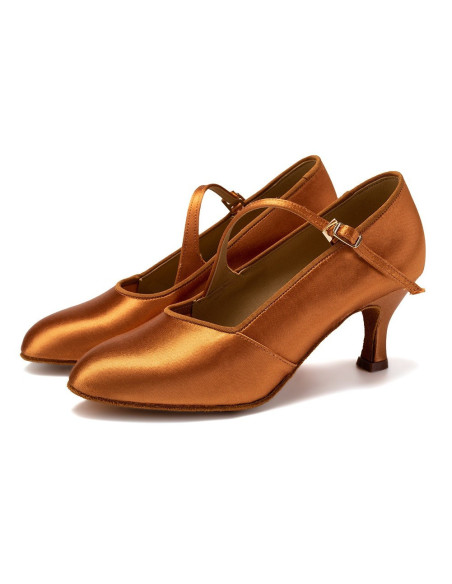 BUTY DO TAŃCA STANDARDU DELIKATNE BRĄZOWE 6,5cm