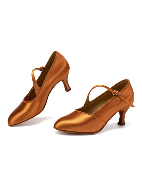 BUTY DO TAŃCA STANDARDU DELIKATNE BRĄZOWE 6,5cm