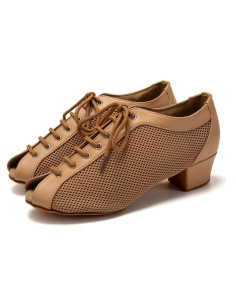 BUTY TANECZNE ĆWICZKI SZNUROWANE SIATKA 5cm