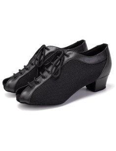 BUTY TANECZNE ĆWICZKI SZNUROWANE SIATKA 5cm