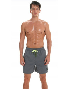 KĄPIELÓWKI MĘSKIE SZORTY SPODENKI SZARE SIWE 2