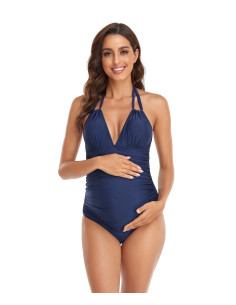 CIĄŻOWY STRÓJ KĄPIELOWY KOSTIUM MAMA GRANATOWY