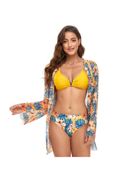 MODNY STRÓJ KĄPIELOWY TRZYCZĘŚCIOWY KIMONO