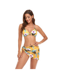 STRÓJ KĄPIELOWY KOSTIUM TRZYCZĘŚCIOWY PAREO