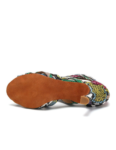 BUTY DO TAŃCA TANECZNE SZNUROWANE WZORKI 7,5cm