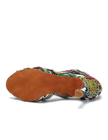 BUTY DO TAŃCA TANECZNE SZNUROWANE WZORKI 7,5cm