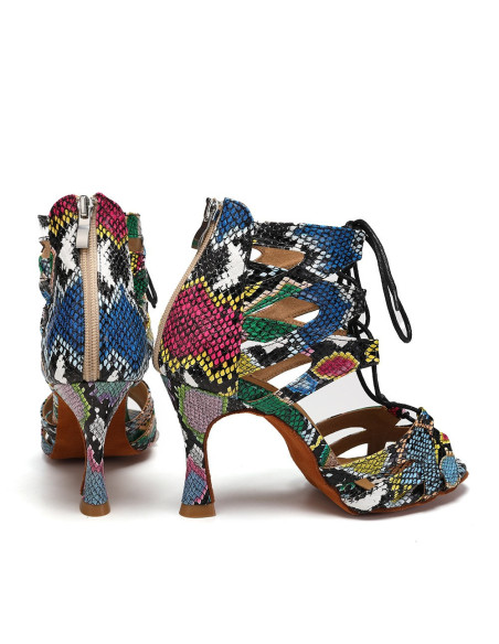BUTY DO TAŃCA TANECZNE SZNUROWANE WZORKI 9cm