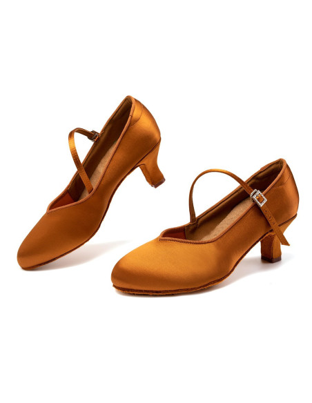 BUTY DO TAŃCA STANDARDU DELIKATNE BRĄZOWE 5,5cm