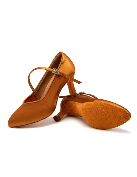 BUTY DO TAŃCA STANDARDU DELIKATNE BRĄZOWE 7,5cm