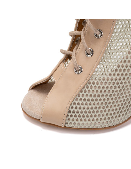 BUTY DO TAŃCA HIGH HEELS SKÓRZANE WIĄZANE 10cm