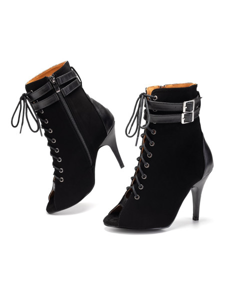 BUTY DO TAŃCA HIGH HEELS SKÓRZANE WIĄZANE 10cm