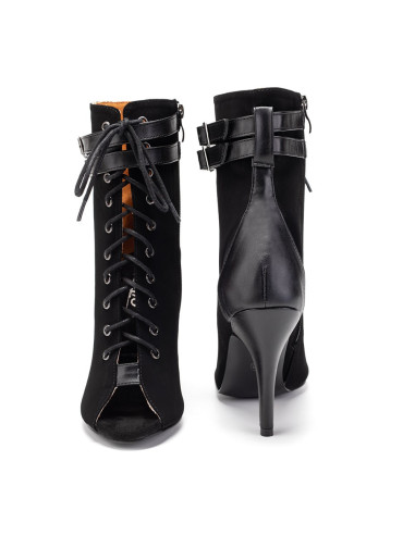 BUTY DO TAŃCA HIGH HEELS SKÓRZANE WIĄZANE 10cm