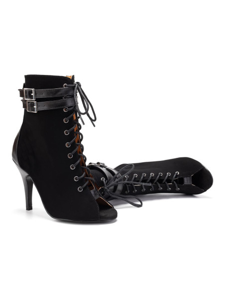 BUTY DO TAŃCA HIGH HEELS SKÓRZANE WIĄZANE 10cm