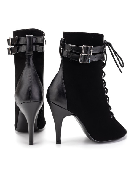 BUTY DO TAŃCA HIGH HEELS SKÓRZANE WIĄZANE 10cm