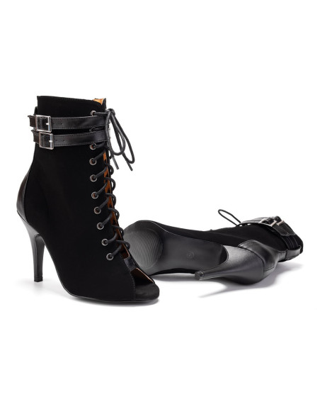 BUTY DO TAŃCA HIGH HEELS SKÓRZANE WIĄZANE 10cm