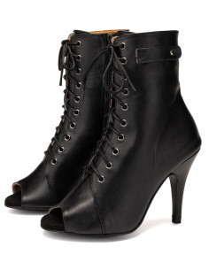 BUTY DO TAŃCA HIGH HEELS SKÓRZANE WIĄZANE 10cm