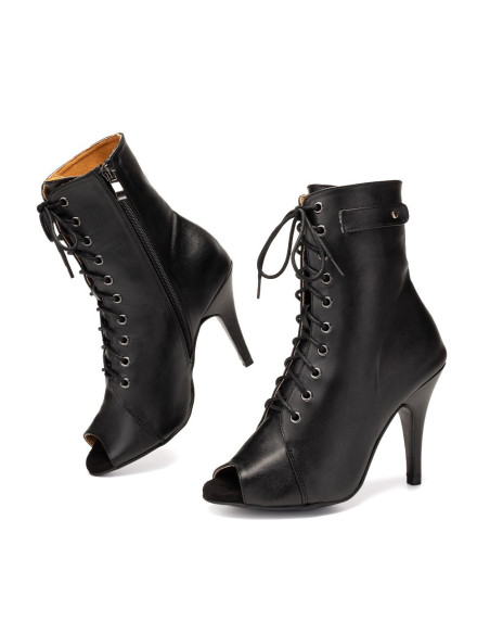 BUTY DO TAŃCA HIGH HEELS SKÓRZANE WIĄZANE 10cm