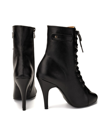 BUTY DO TAŃCA HIGH HEELS SKÓRZANE WIĄZANE 10cm