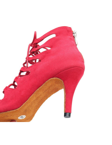 BUTY DO TAŃCA TANECZNE SZNUROWANE CZERWONE 8,5cm