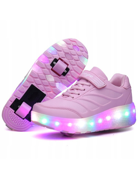 BUTOROLKI BUTY Z ROLKAMI ROLKI WROTKI LED PUDROWE