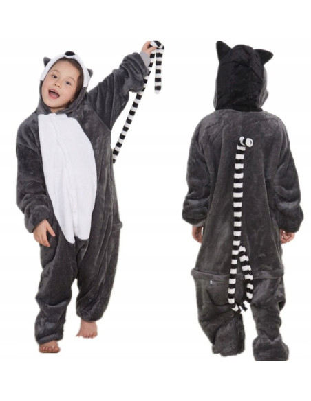 PIŻAMA DLA DZIECI DRES LEMUR ONESIE KIGURUMI
