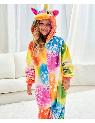 PIŻAMA DLA DZIECI TĘCZOWY JEDNOROŻEC ONESIE