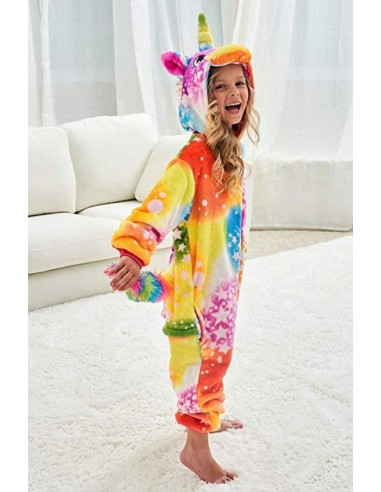 PIŻAMA DLA DZIECI TĘCZOWY JEDNOROŻEC ONESIE