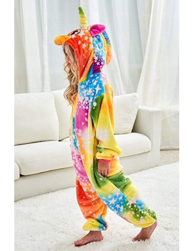 PIŻAMA DLA DZIECI TĘCZOWY JEDNOROŻEC ONESIE