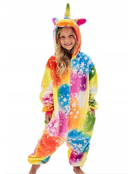 PIŻAMA DLA DZIECI TĘCZOWY JEDNOROŻEC ONESIE