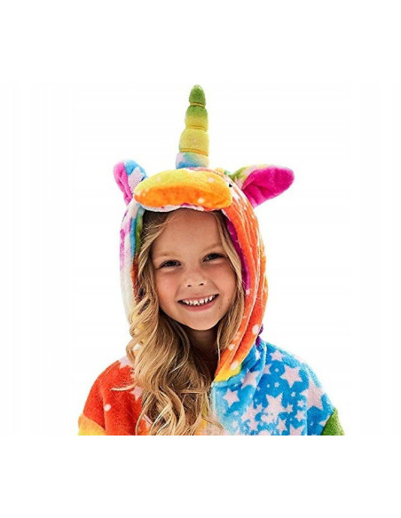 PIŻAMA DLA DZIECI TĘCZOWY JEDNOROŻEC ONESIE