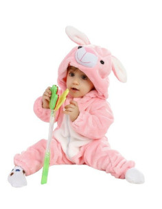 PIŻAMA DLA DZIECI RÓŻ KRÓLIK KIGURUMI ONESIE