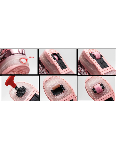 BUTOROLKI BUTY Z ROLKAMI ROLKI WROTKI LED CZARNE