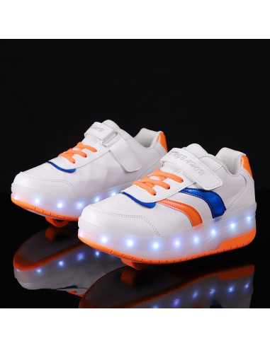 BUTOROLKI BUTY Z ROLKAMI ROLKI WROTKI BIAŁE LED