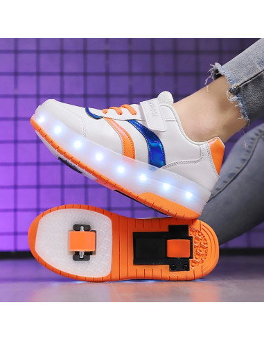 BUTOROLKI BUTY Z ROLKAMI ROLKI WROTKI BIAŁE LED