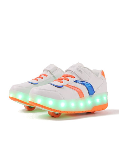 BUTOROLKI BUTY Z ROLKAMI ROLKI WROTKI BIAŁE LED