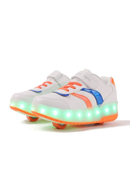 BUTOROLKI BUTY Z ROLKAMI ROLKI WROTKI BIAŁE LED Z POLSKI