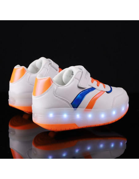 BUTOROLKI BUTY Z ROLKAMI ROLKI WROTKI BIAŁE LED Z POLSKI