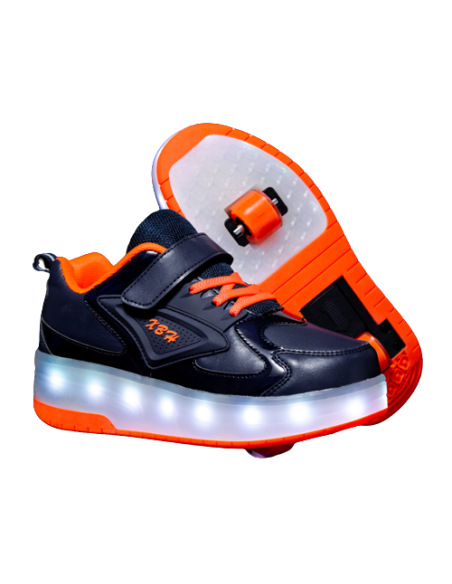 BUTOROLKI BUTY Z ROLKAMI ROLKI WROTKI GRANATOWE HOLO