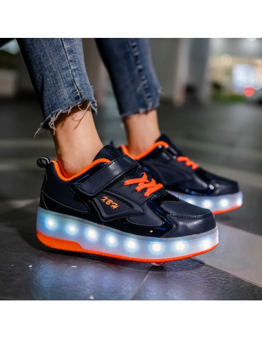 BUTOROLKI BUTY Z ROLKAMI ROLKI WROTKI GRANATOWE...