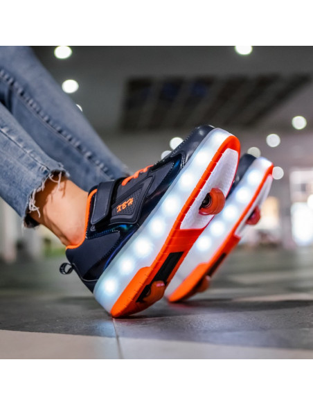 BUTOROLKI BUTY Z ROLKAMI ROLKI WROTKI GRANATOWE HOLO