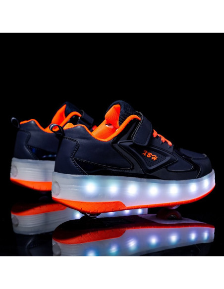 BUTOROLKI BUTY Z ROLKAMI ROLKI WROTKI GRANATOWE HOLO