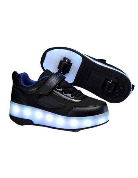 BUTOROLKI BUTY Z ROLKAMI ROLKI WROTKI CZARNE LED Z POLSKI